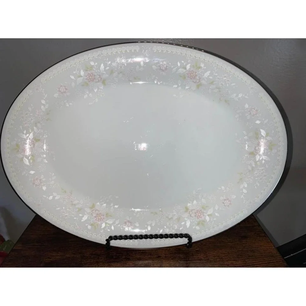 Vintage Noritake Temptation 2752 Oval Serving Platter Bone China Japan